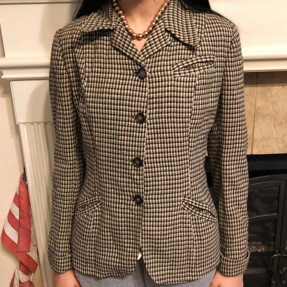 ❤ - Rosenblum Vintage Brown Houndstooth Blazer - Picture 2 of 12